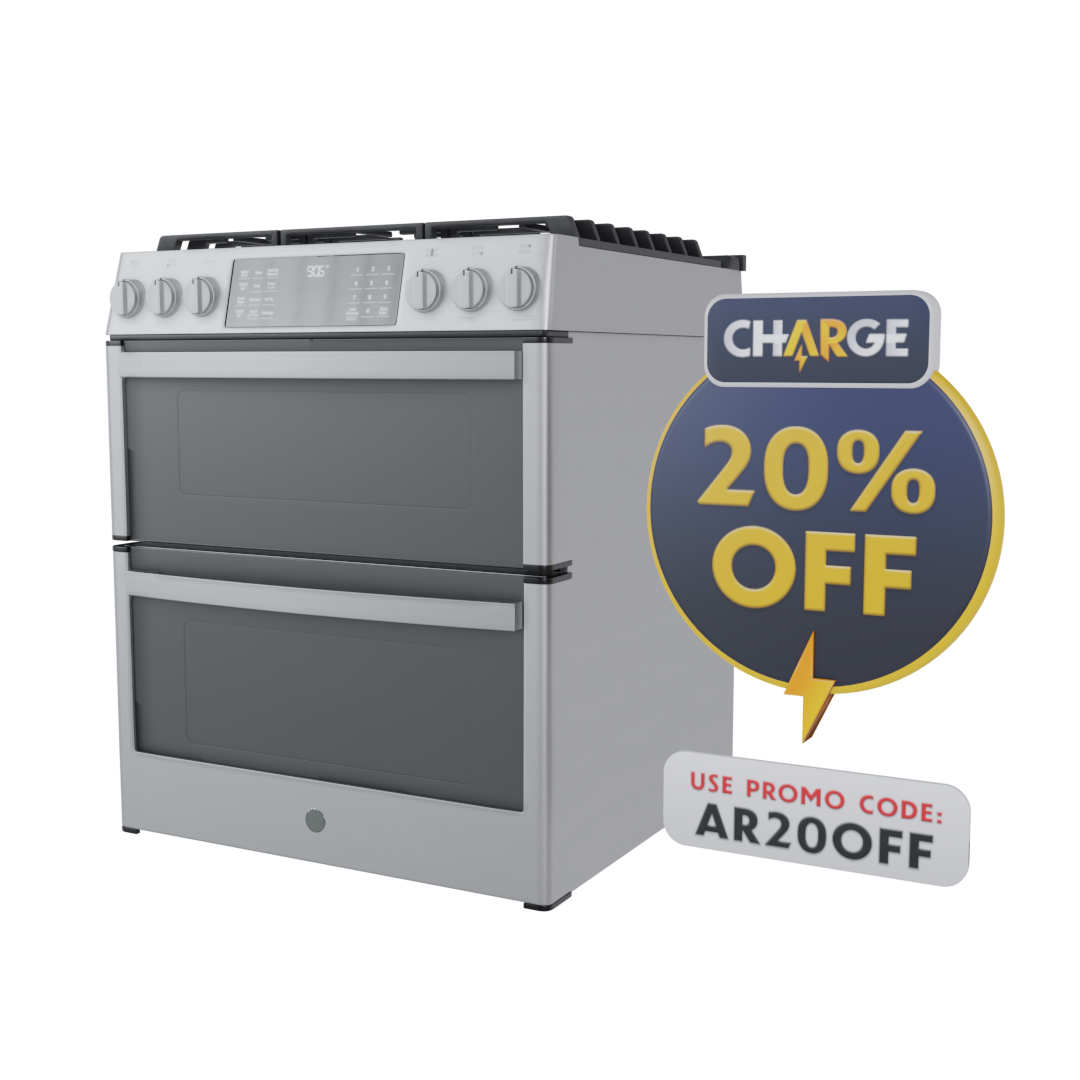 GE Gas Double Oven 20 Percent Off Render